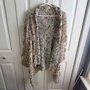 Sage‎ & Flower open front tassel cardigan size L/XL